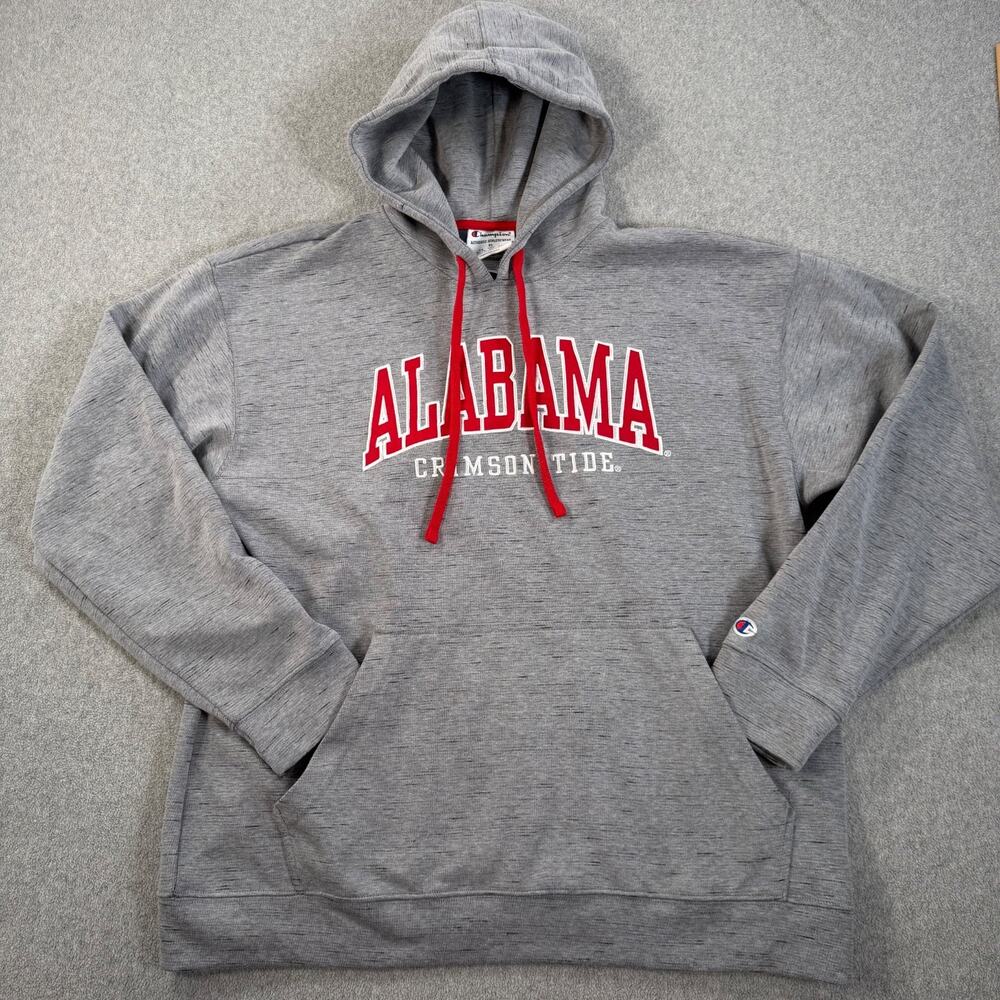 Alabama University Champion Hoodie Mens Extra Large Gray Pocket Crimson Tide